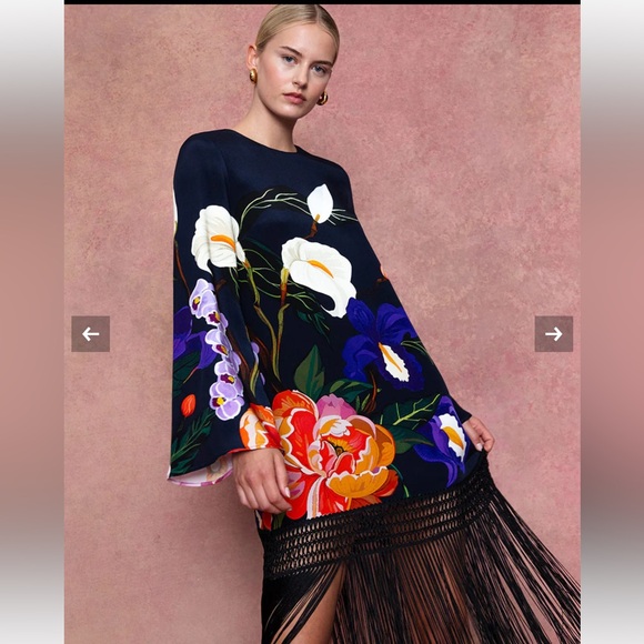 Borgo De Nor Daphne Navy Crepe Dress - Picture 2 of 7